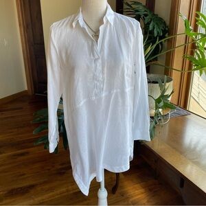 J Jill Asymmetrical Linen Tunic Top